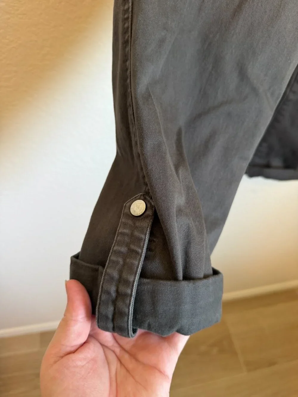 Democracy Ab Solution Gray Utility Cargo Roll Tab Pants Size 12
